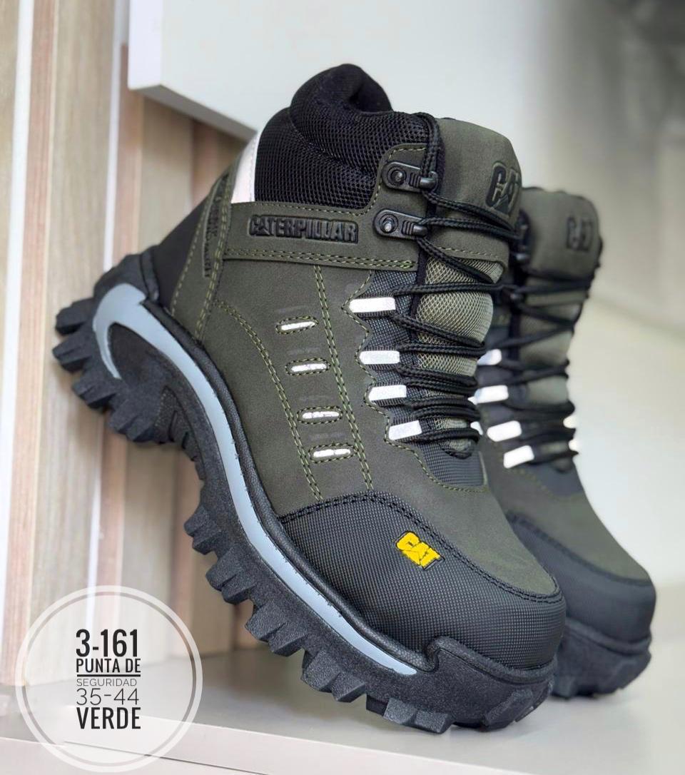 BOTA PUNTERA DE SEGURIDAD CATERPILLAR REF 12 COLOR VERDE