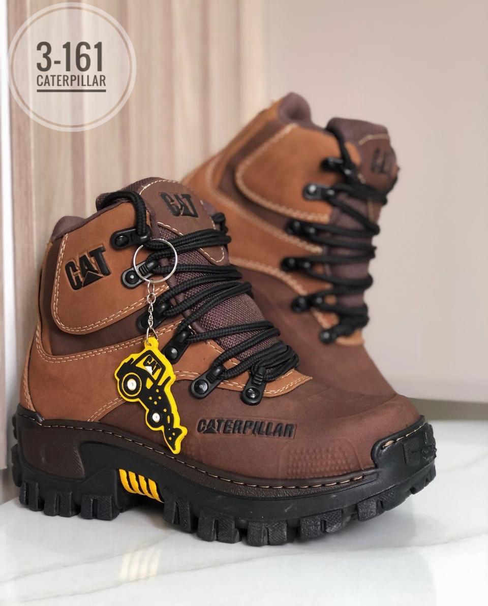 BOTA CATERPILLAR REF 03 LLAVERO COLOR MIEL X CAFÉ