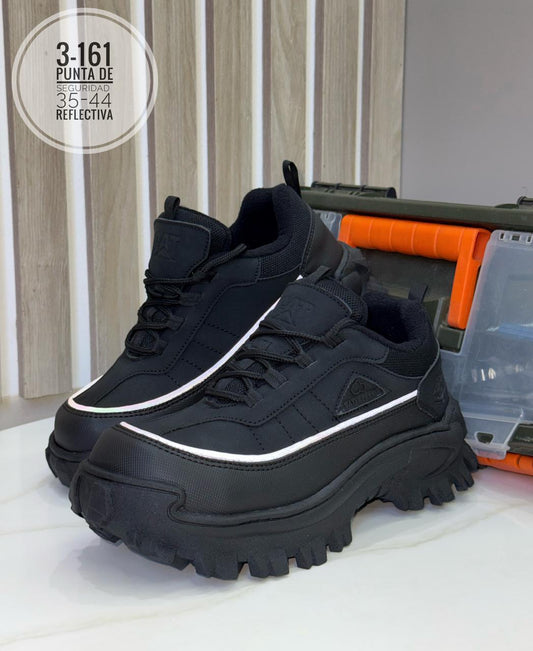 BOTA REFLECTIVA PUNTERA DE SEGURIDAD CATERPILLAR REF 11 COLOR NEGRO