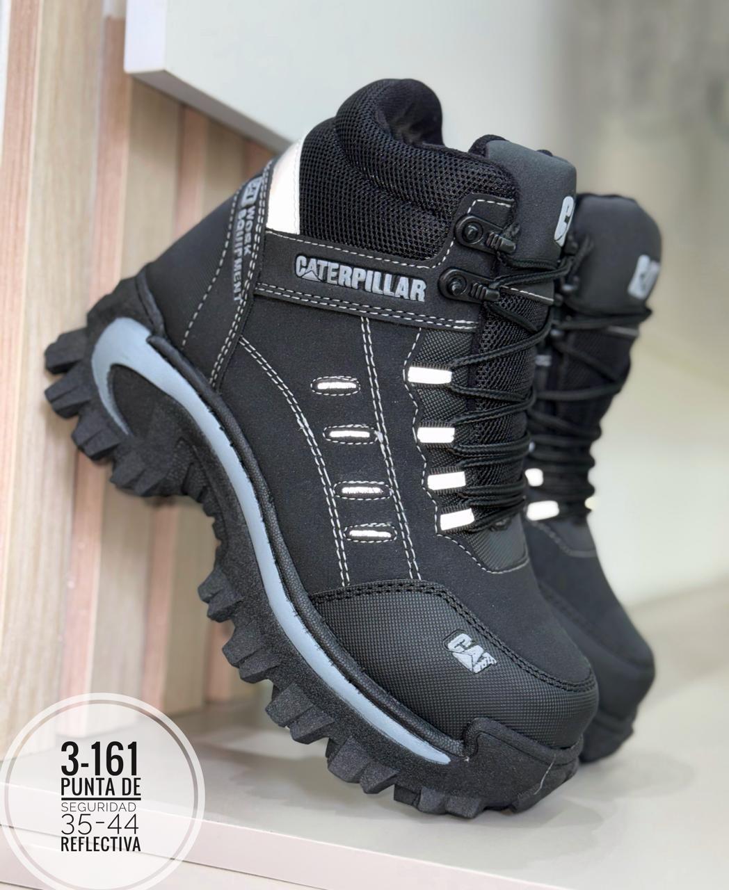 BOTA PUNTERA DE SEGURIDAD CATERPILLAR REF 12 COLOR NEGRO X GRIS