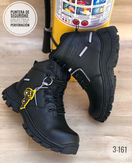 BOTA CUERO PUNTERA DE SEGURIDAD DIELÉCTRICO CATERPILLAR REF 13 COLOR NEGRO