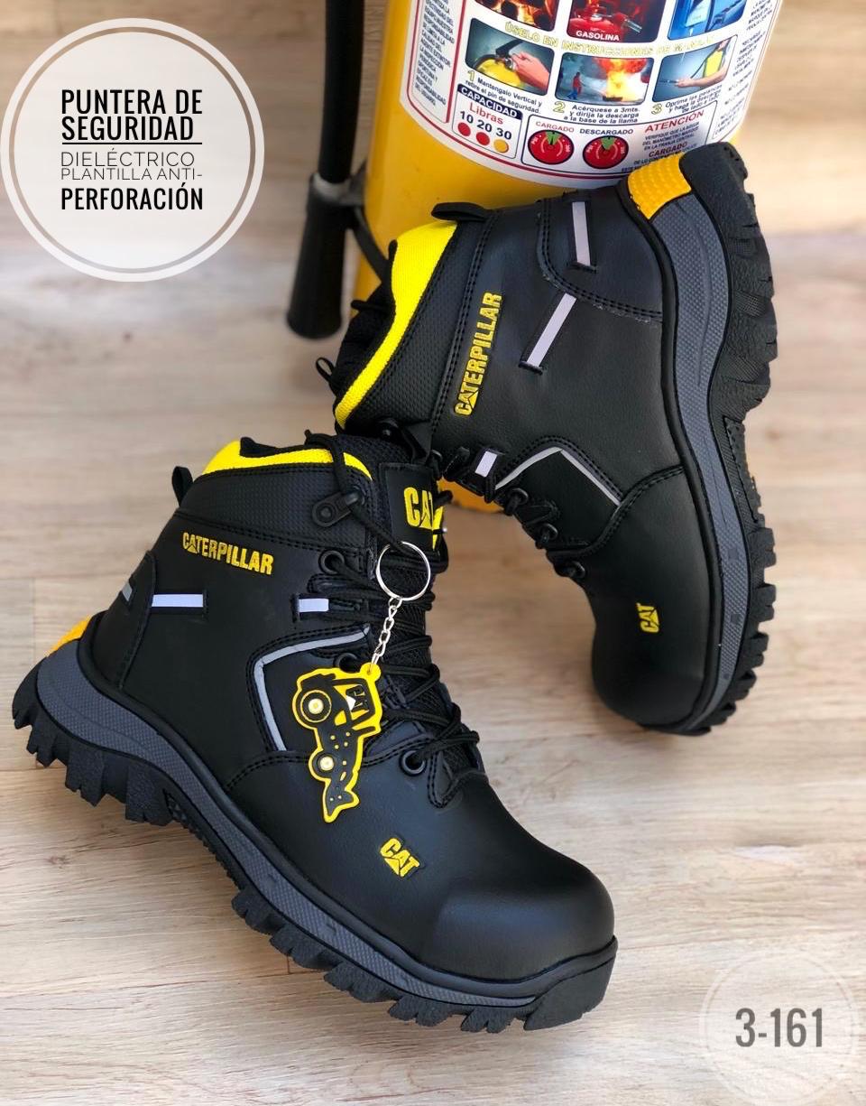 BOTA CUERO PUNTERA DE SEGURIDAD DIELÉCTRICO CATERPILLAR REF 13 COLOR NEGRO X AMARILLO